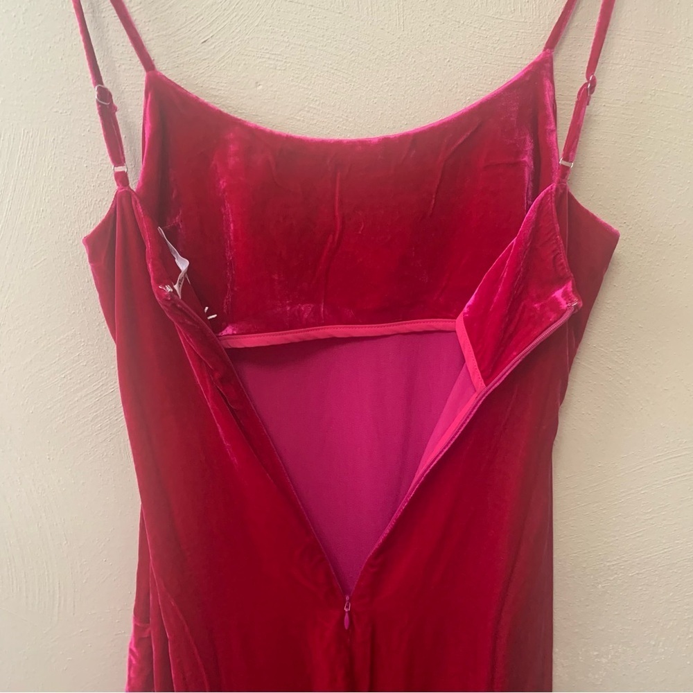 Reformation Winola Dress in Rhubarb Velvet Size XS NWT New - Picture 9 of 13